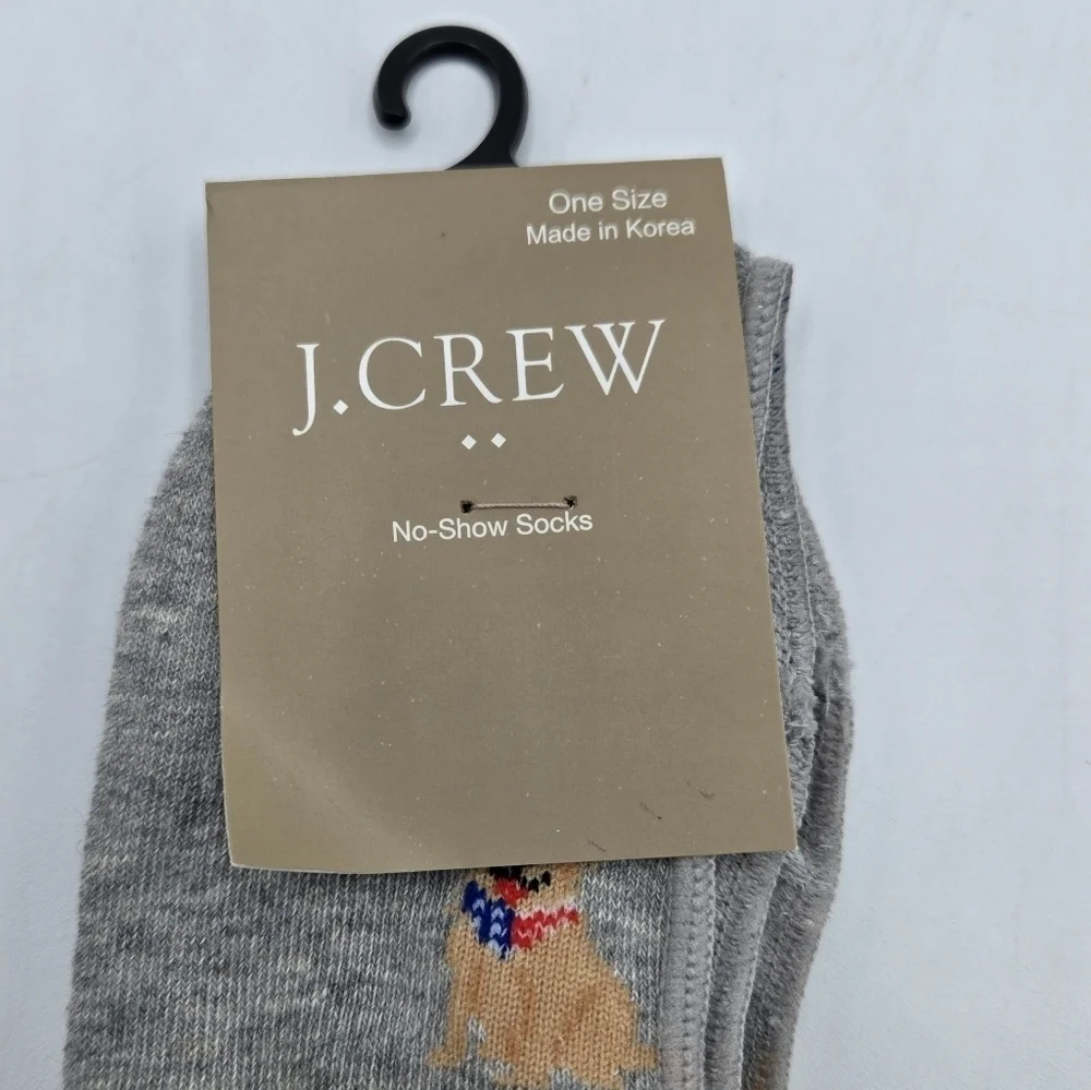 J. Crew golden retriever American flag no show socks